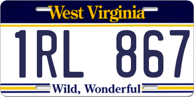 WV license plate 1RL867