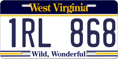 WV license plate 1RL868