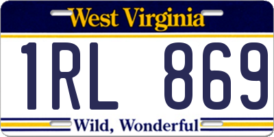WV license plate 1RL869