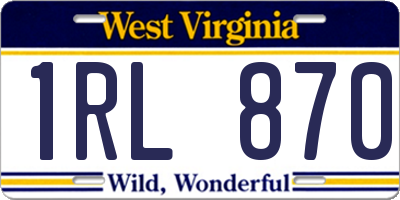 WV license plate 1RL870