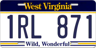 WV license plate 1RL871