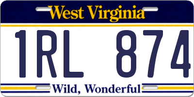 WV license plate 1RL874
