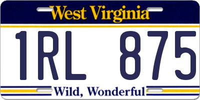 WV license plate 1RL875