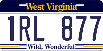 WV license plate 1RL877