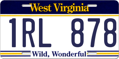 WV license plate 1RL878
