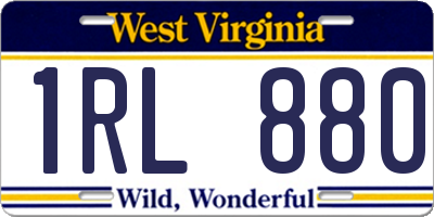 WV license plate 1RL880