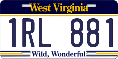 WV license plate 1RL881
