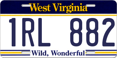 WV license plate 1RL882