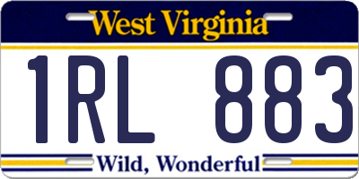 WV license plate 1RL883