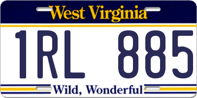 WV license plate 1RL885