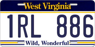 WV license plate 1RL886