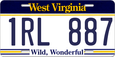 WV license plate 1RL887