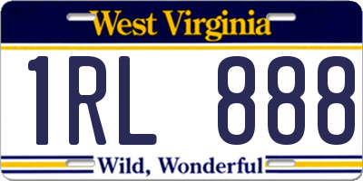 WV license plate 1RL888
