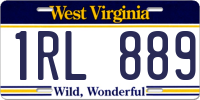 WV license plate 1RL889
