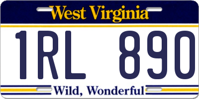 WV license plate 1RL890