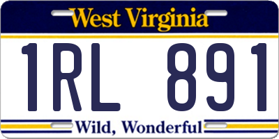 WV license plate 1RL891
