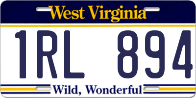WV license plate 1RL894