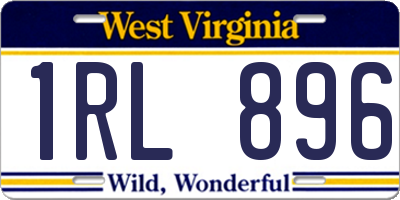 WV license plate 1RL896