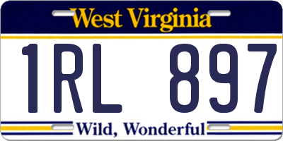 WV license plate 1RL897