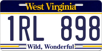 WV license plate 1RL898