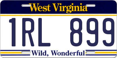 WV license plate 1RL899