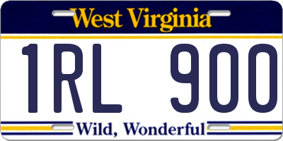 WV license plate 1RL900