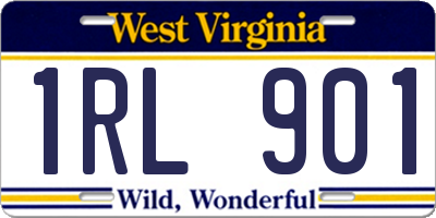 WV license plate 1RL901