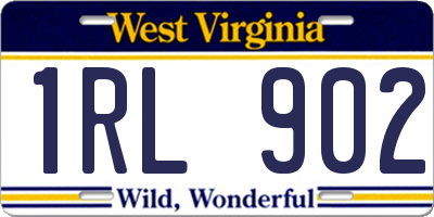 WV license plate 1RL902