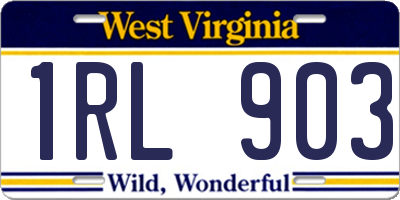 WV license plate 1RL903