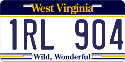 WV license plate 1RL904