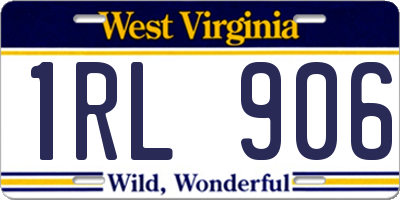 WV license plate 1RL906