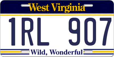 WV license plate 1RL907