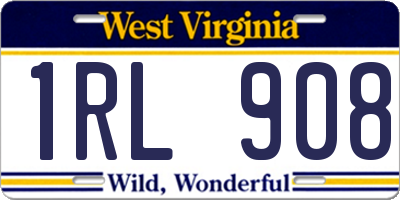 WV license plate 1RL908