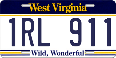 WV license plate 1RL911