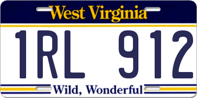 WV license plate 1RL912