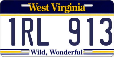 WV license plate 1RL913