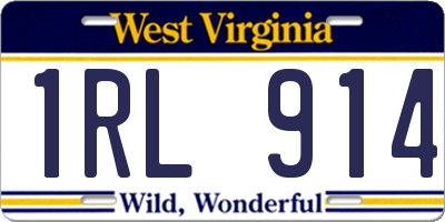 WV license plate 1RL914