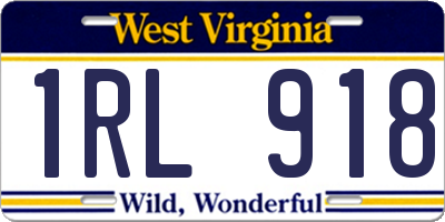 WV license plate 1RL918