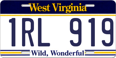 WV license plate 1RL919
