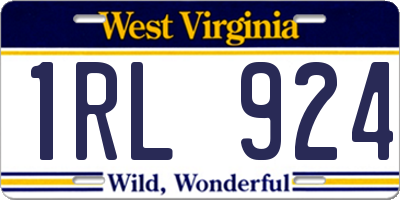 WV license plate 1RL924