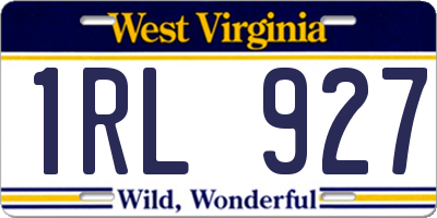WV license plate 1RL927