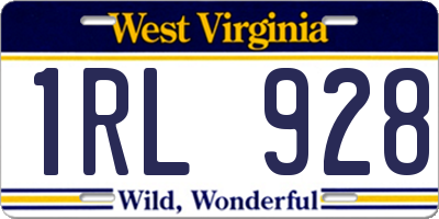 WV license plate 1RL928