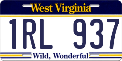 WV license plate 1RL937