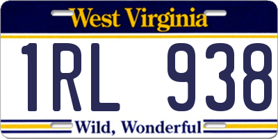 WV license plate 1RL938