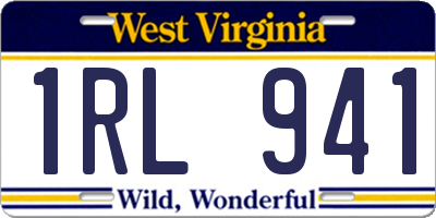 WV license plate 1RL941