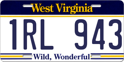 WV license plate 1RL943
