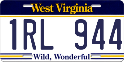 WV license plate 1RL944