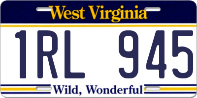 WV license plate 1RL945