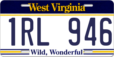 WV license plate 1RL946