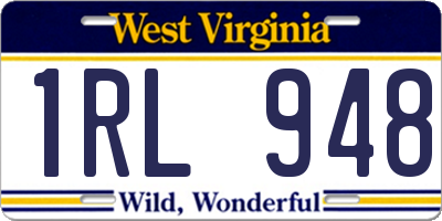 WV license plate 1RL948